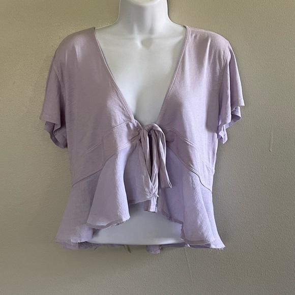 Free People Knot Me Tee in Lilac NWOT - Picture 5 of 10